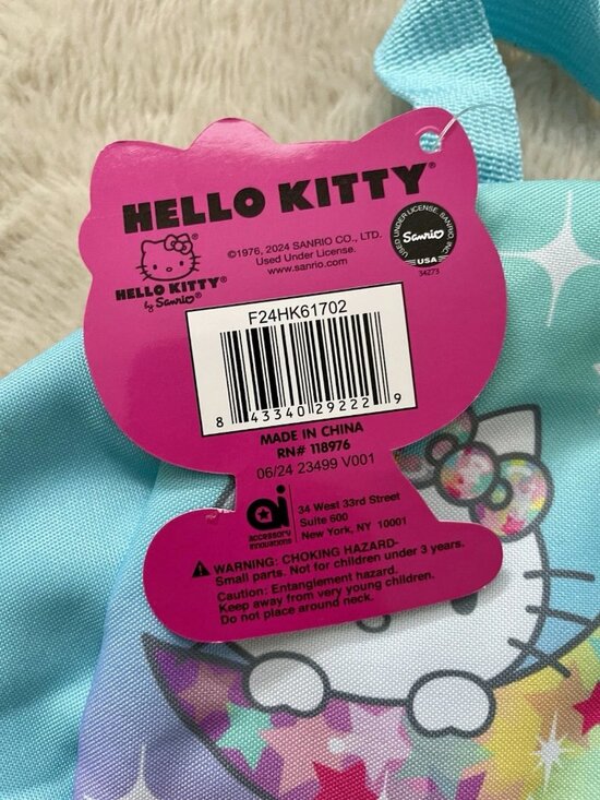 SALE! Hello Kitty Mini Backpack Aqua Purple Moon Stars Rainbow NWT Sanrio - Picture 3 of 6